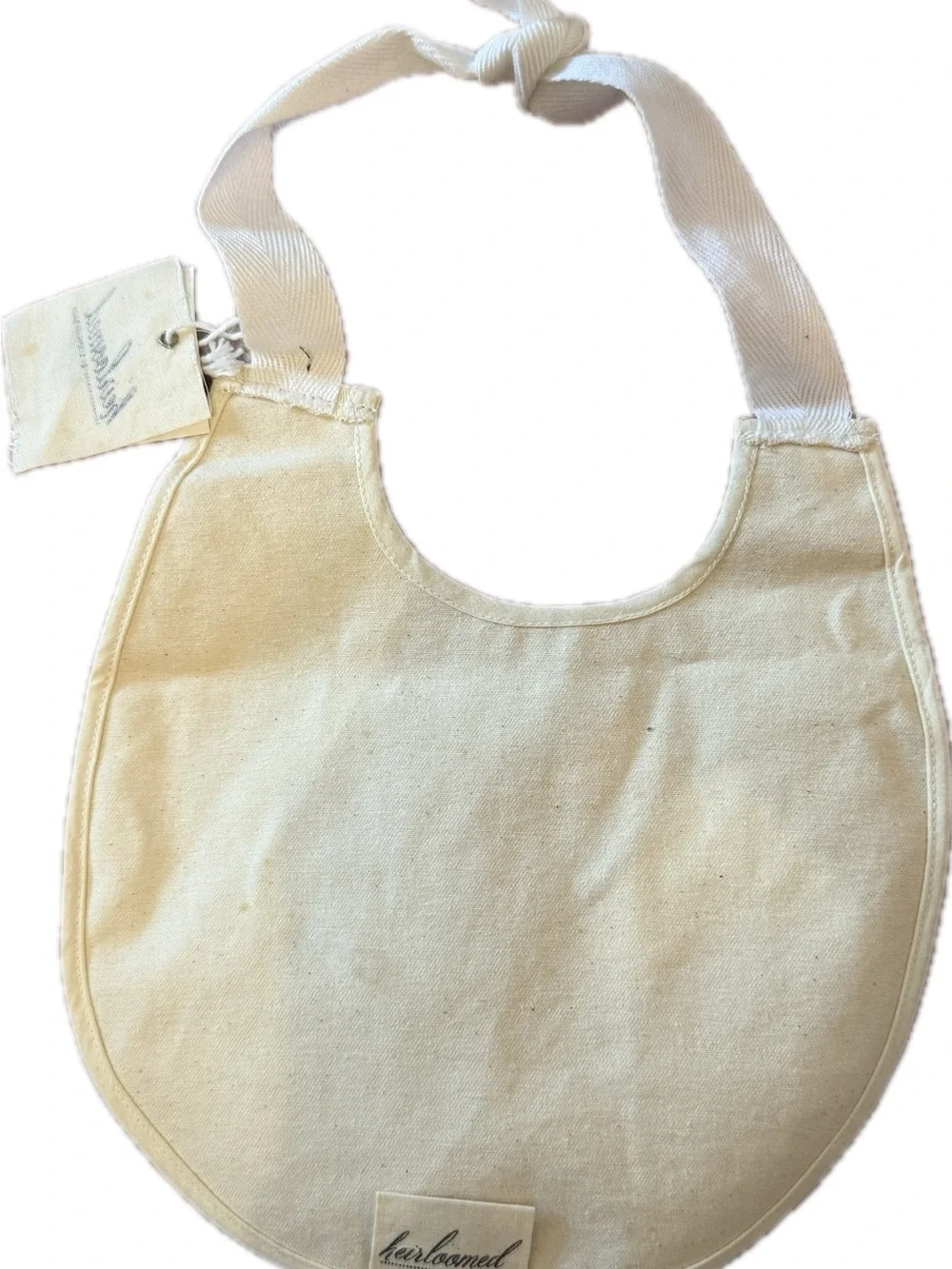Heirloom Baby Cream Cotton Bib - Soft Tie-Neck